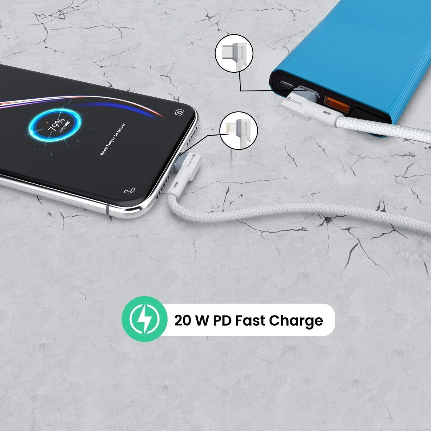 Image of Portronics Lightning Cable 3 A 1.2 m POR 1439