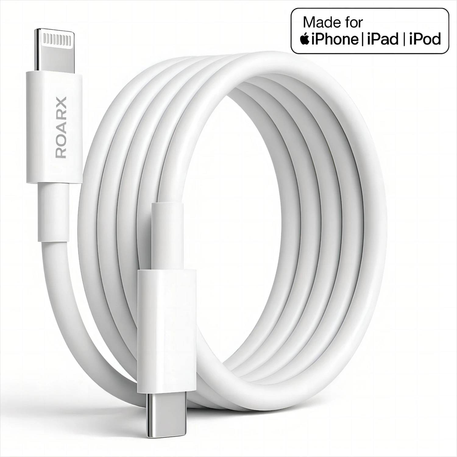 RoarX Lightning Cable 3 A 1 m Original quality Type-C to Lightning Cable Apple Certified (Mfi) Sync & Charge Cable
