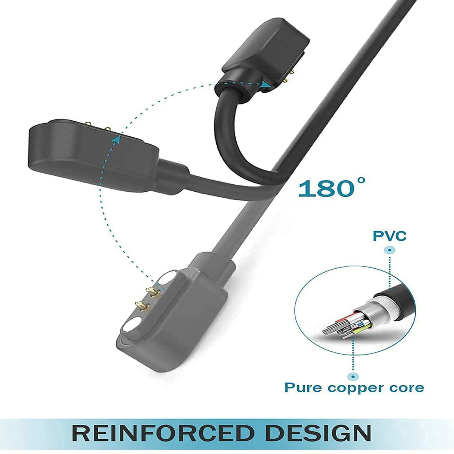 Image of PazerPro Magnetic Charging Cable 0.6 m Fast track Smartwatch Revoltt FS1, Limitless X Charger Cable