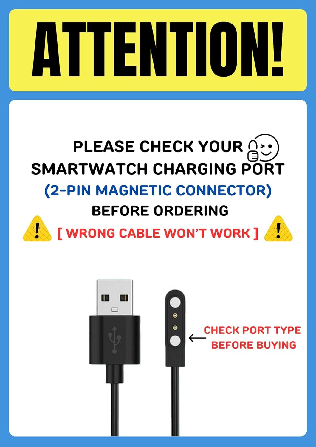 Image of Sugbox Watch Charger Magnetic 2 pin, Watch Charger, w26 + Charger for Charging Pad