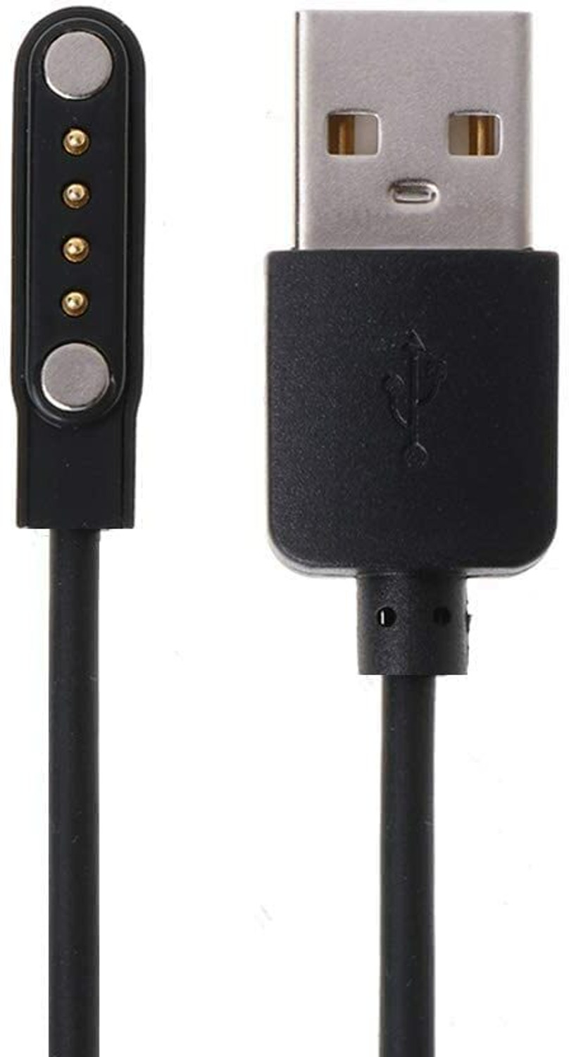 Image of TROST Magnetic Charging Cable 0.3 m 4 Pin USB Charger Cable for BSW016 Smartwatch? (Compatible with FireBoltt Beast Pro / BSW016 Smartwatch, Black, One Cable, USB Type A To 3-in-1 Cable)