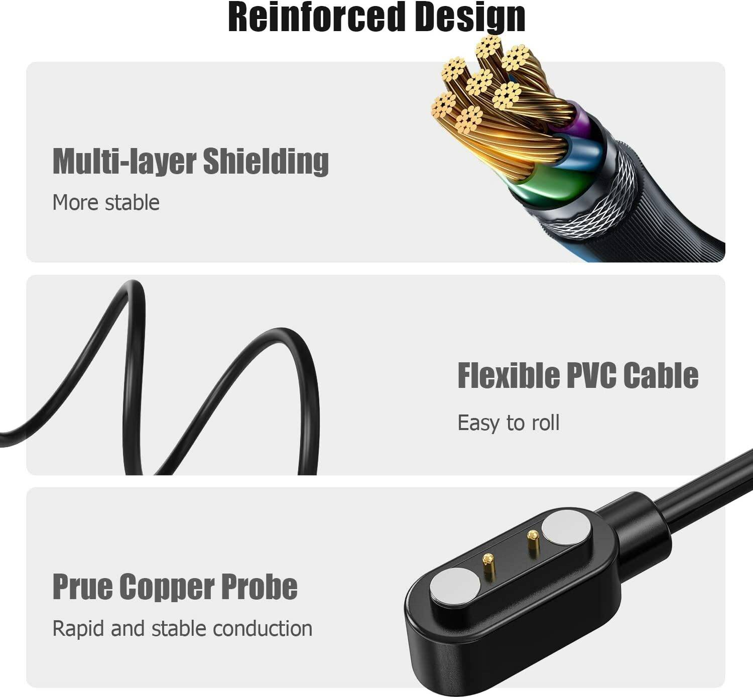 EYNK Magnetic Charging Cable 0.6m for FS1 Smartwatch - Image 3