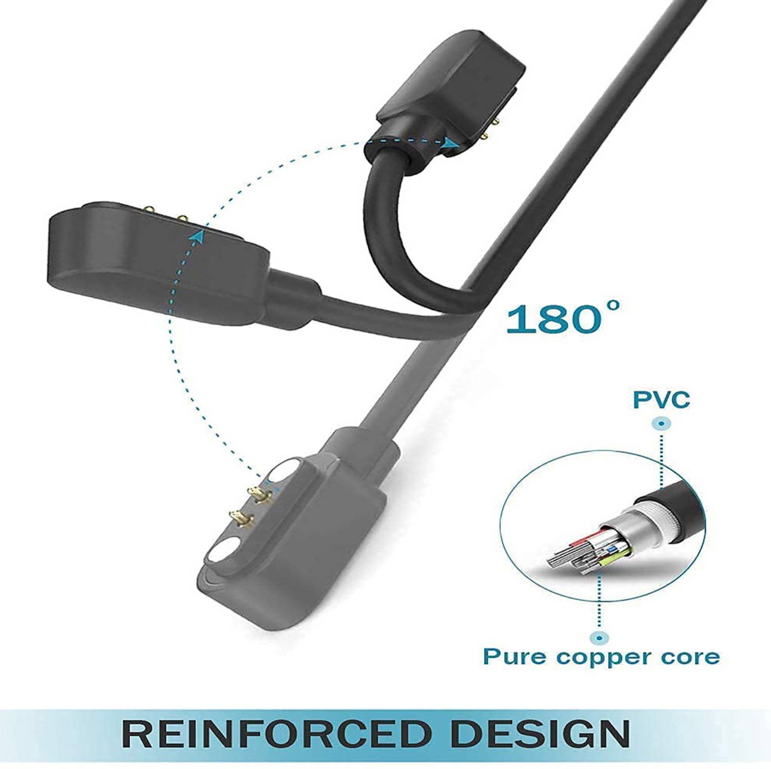 EYNK Magnetic Charging Cable 0.6m for FS1 Smartwatch - Image 4