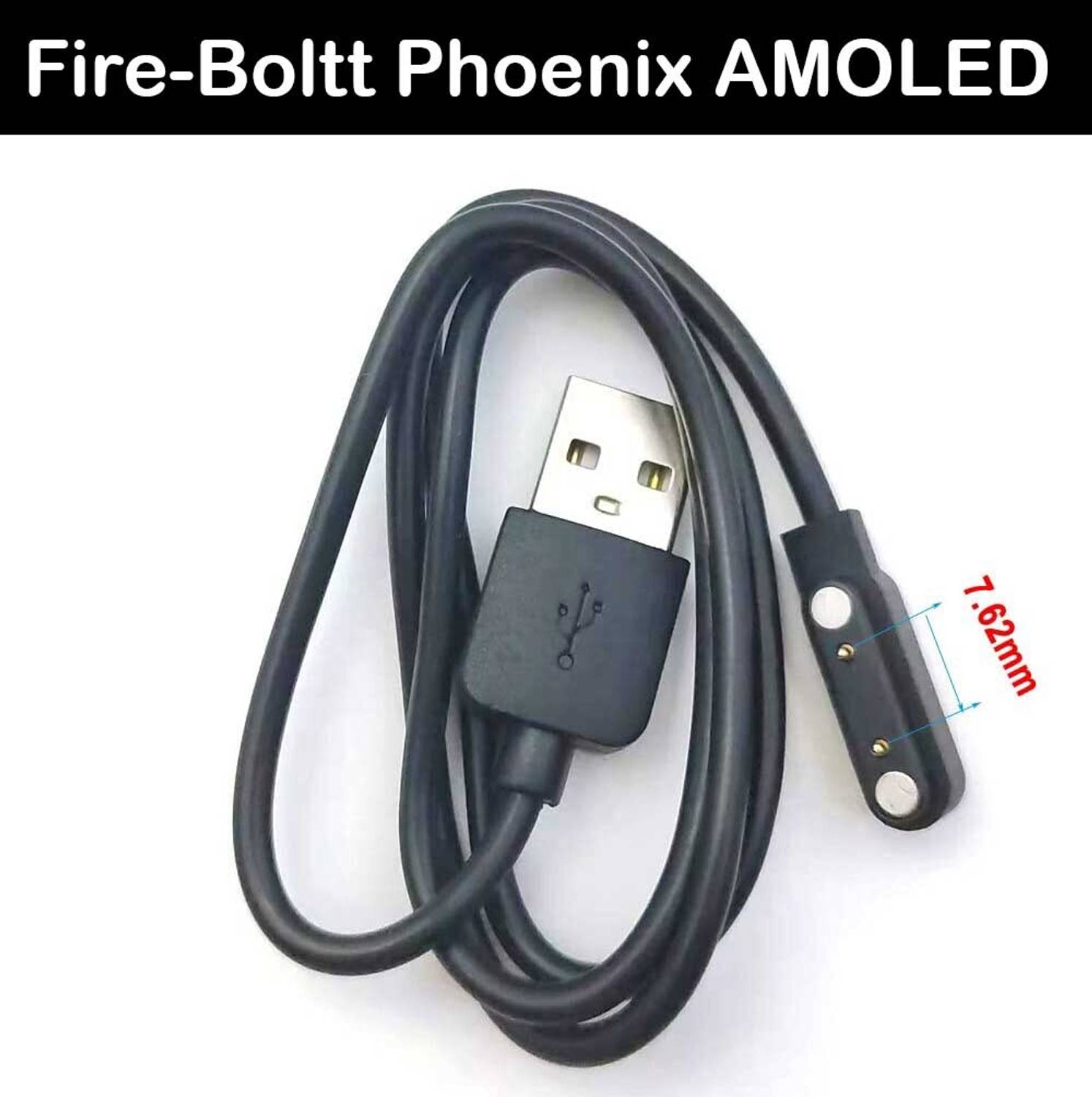 HexaGear Magnetic Charging Cable 2 A 0.3 m NA Fire-Boltt Phoenix AMOLED 1.43" Display Smart Watch Charging Cable