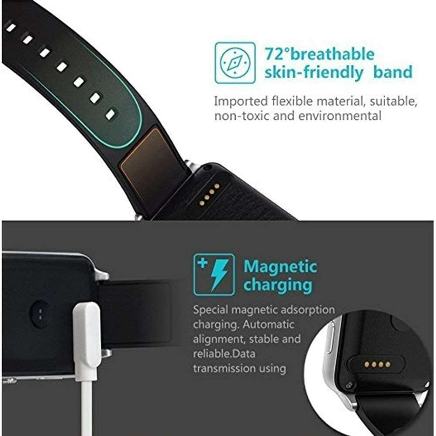 Image of TROST Magnetic Charging Cable 0.3 m 4 Pin USB Charger Cable for BSW016 Smartwatch? (Compatible with FireBoltt Beast Pro / BSW016 Smartwatch, Black, One Cable, USB Type A To 3-in-1 Cable)