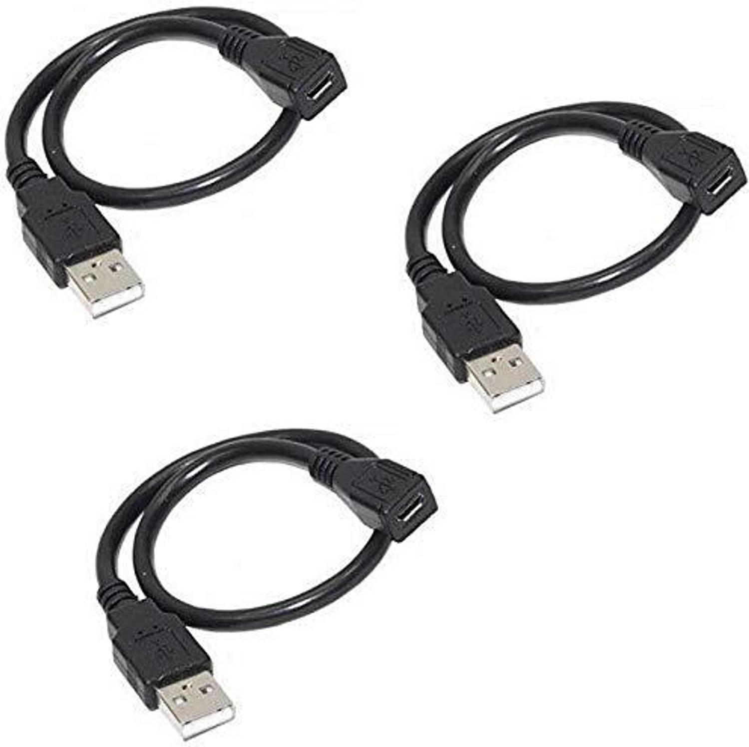 BIGGEAR Micro USB Cable 0.2 m 3Pcs Micro USB OTG Adapter Cable for Morpho 1300 E2, E2