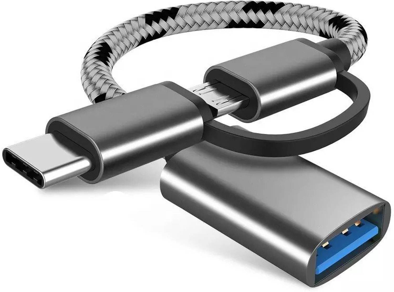 RPMSD 0.15m 2 in 1 Type C & Micro USB to USB Female OTG Cable - Image 3