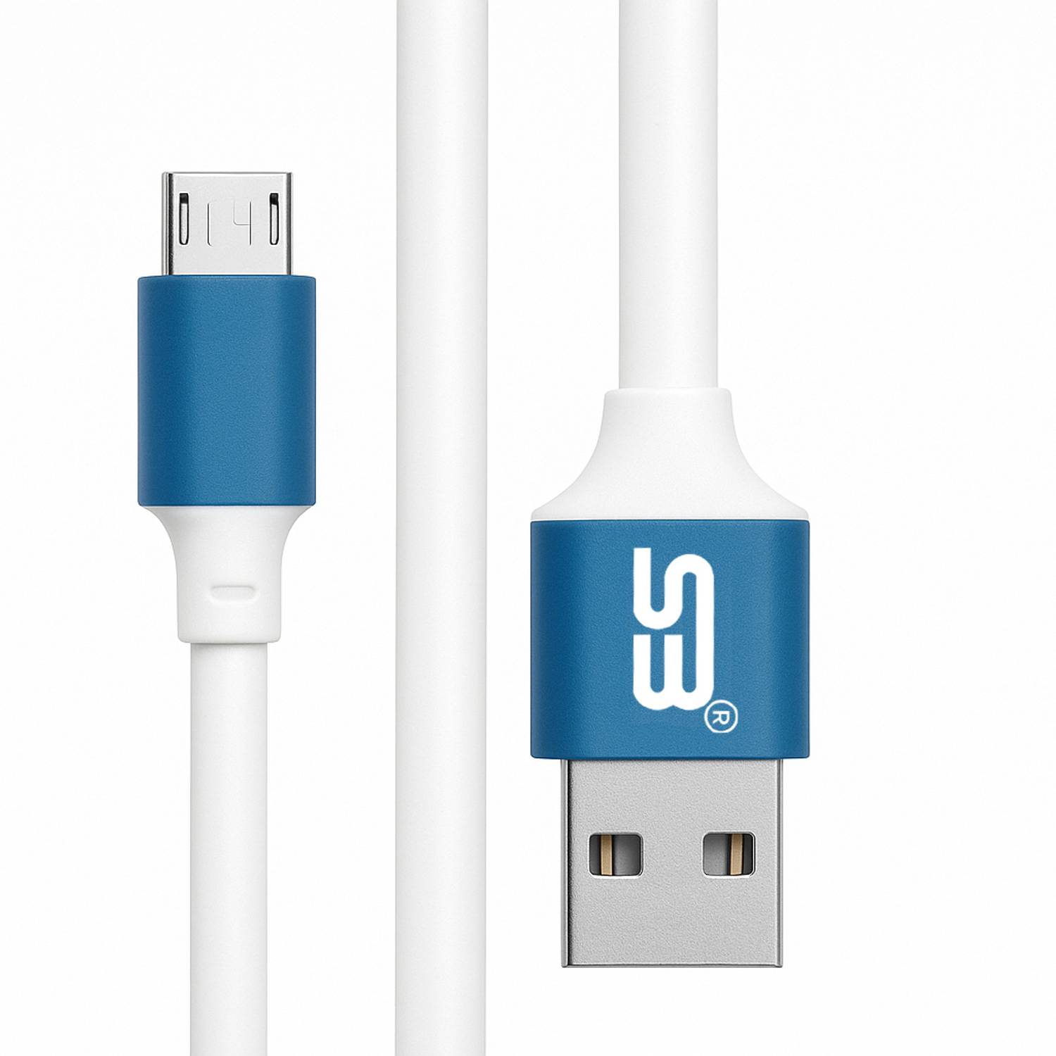 SB Micro USB Cable 2 A 1.2 m Micro USB Cable Smooth PVC Braided Quick Charge 3.1 Fast Charging Cord (1.2 Meter, Blue)