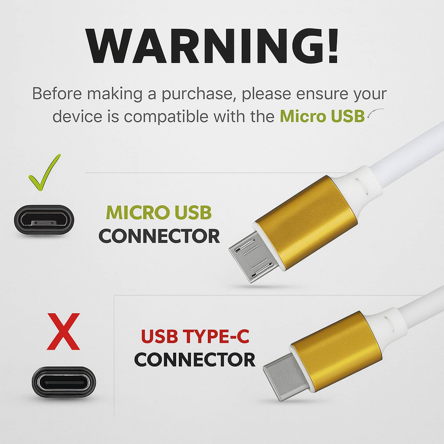 SB Micro USB Cable 2A 1.2m Gold - Image 4