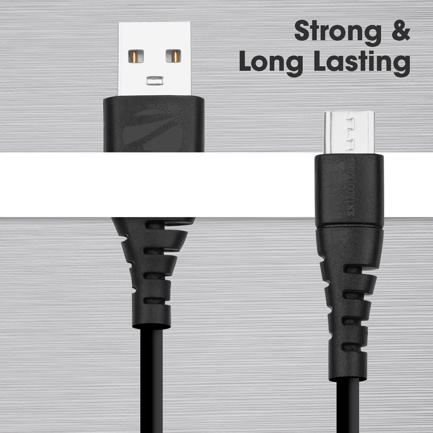Image of ZEBRONICS Micro USB Cable 2.1 A 1 m Zeb-MU2100V(Black)
