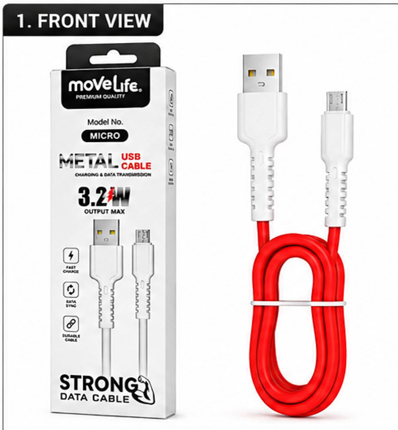 MoveLife Micro USB Cable 1 m DATA CABEL V8 MICRO USB
