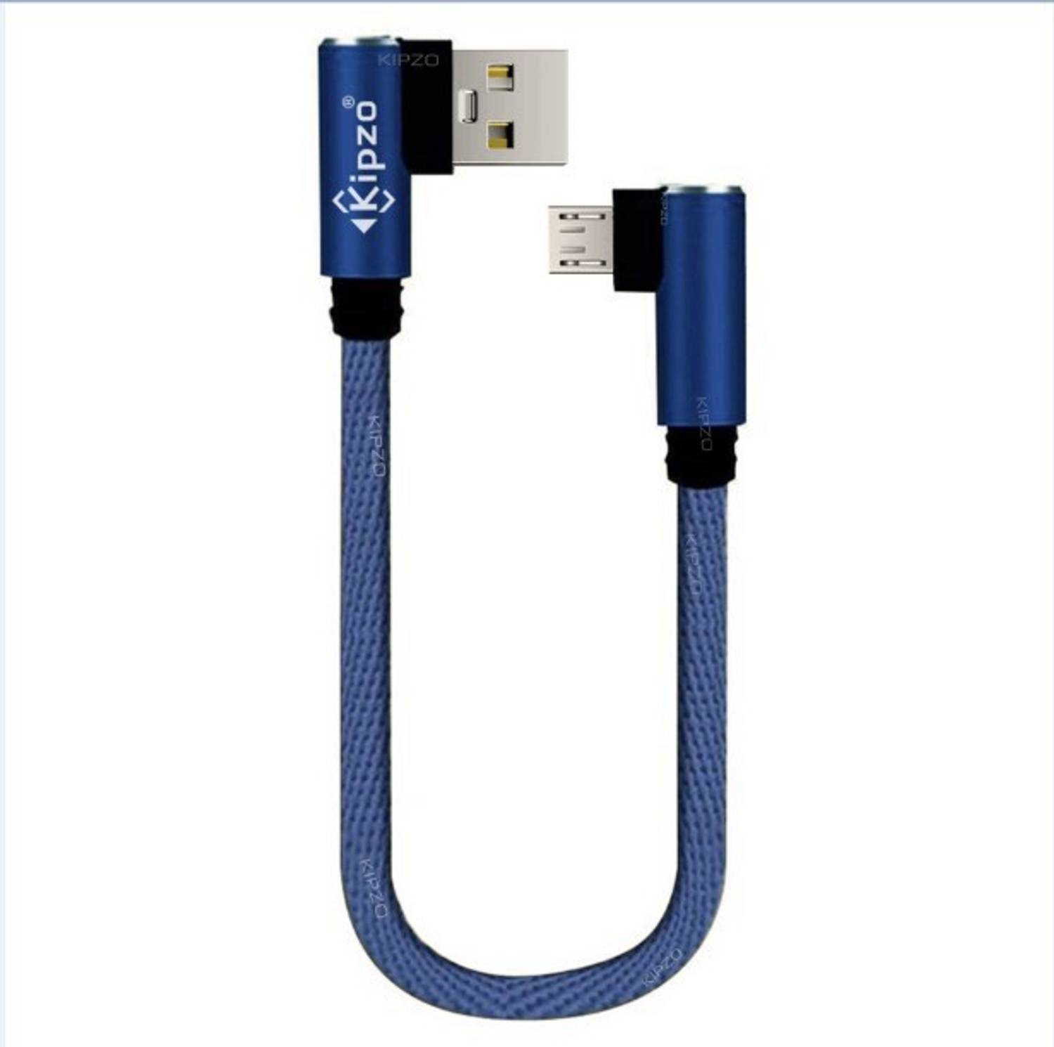 KIPZO Micro USB Cable 2 A 0.25 m L Shape90 Degree USB Micro USB V8 PowerBank Short Mini Small Fast Charging Cable