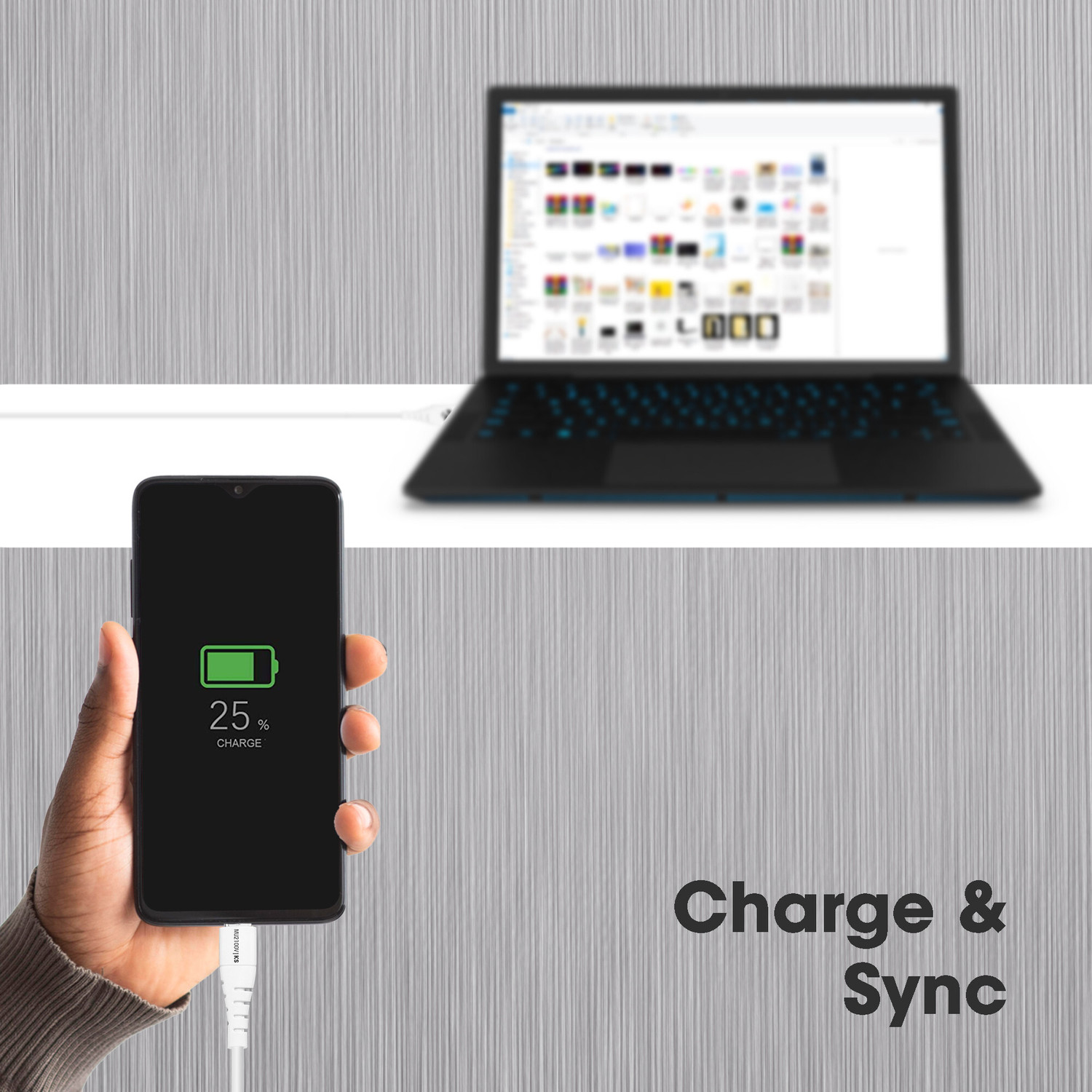Image of ZEBRONICS Micro USB Cable 2.1 A 1 m Zeb MU2100V Data