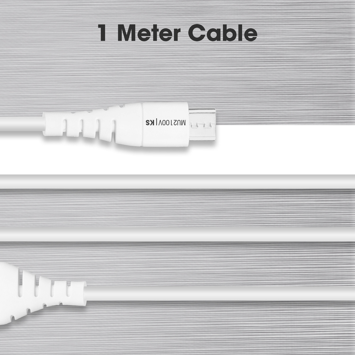 Image of ZEBRONICS Micro USB Cable 2.1 A 1 m Zeb MU2100V Data