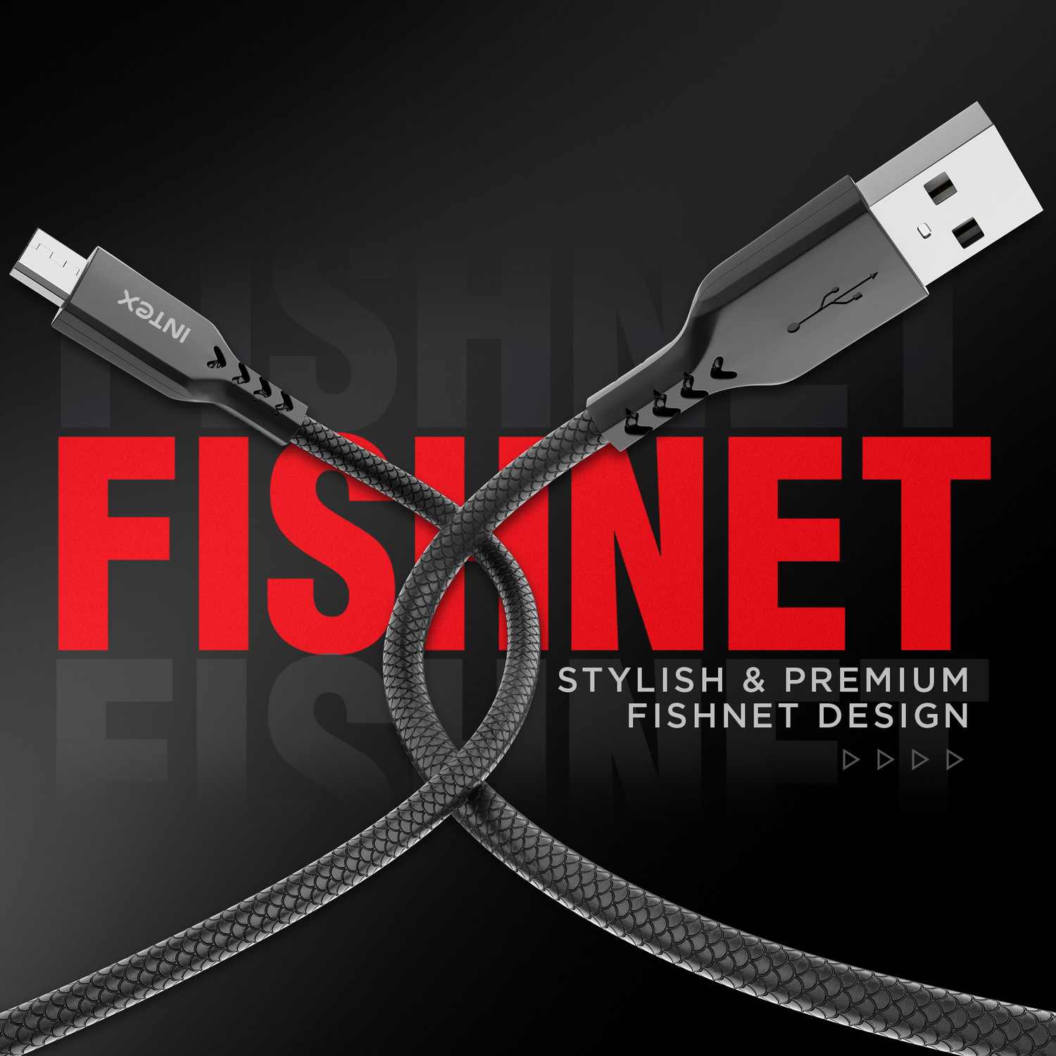 Image of Intex Micro USB Cable 3 A 1 m Durable Nylon Braided Cable Speed 3.0M 1M