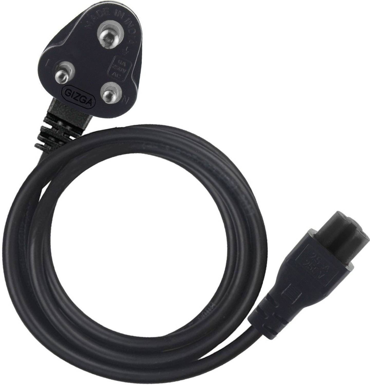 Gizga Essentials Power Cord 1 m 3 Pin Laptop Adapter Charger (1 Meter/ 3.3 Feet)