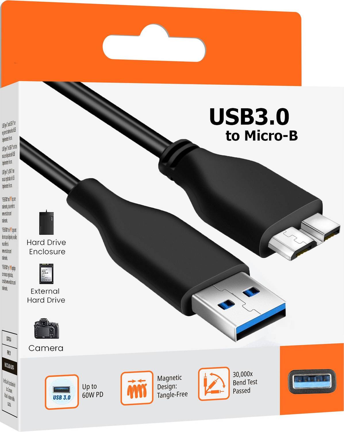 SANNO WORLD Power Sharing Cable 3 A 1 m Copper Braiding Reliable USB 3.0 Data Cable for HDD – Fast Backup & Sync