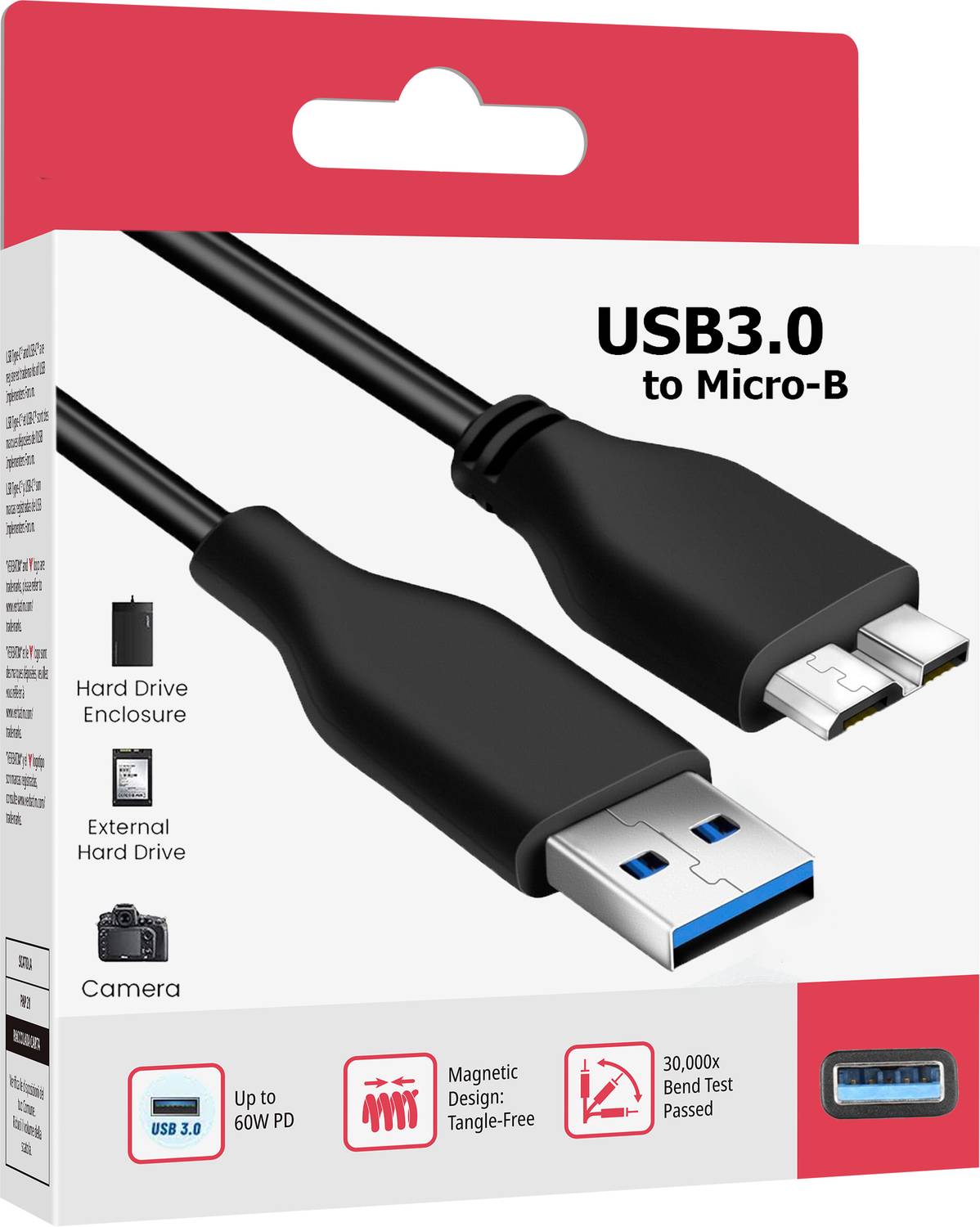 HexaGear Power Sharing Cable 3 A 1 m Copper Braiding Stable USB 3.0 Data Cable for External HDD – Smooth File Backup