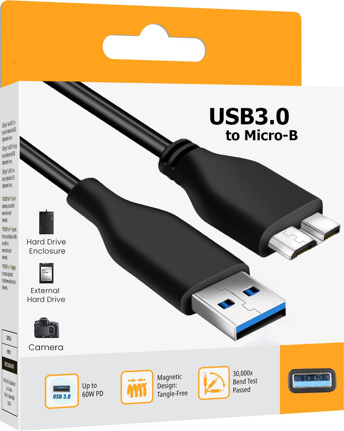 HexaGear Power Sharing Cable 3 A 1 m Copper Braiding Secure USB 3.0 Cable Cord for External HDD – Quick Transfers