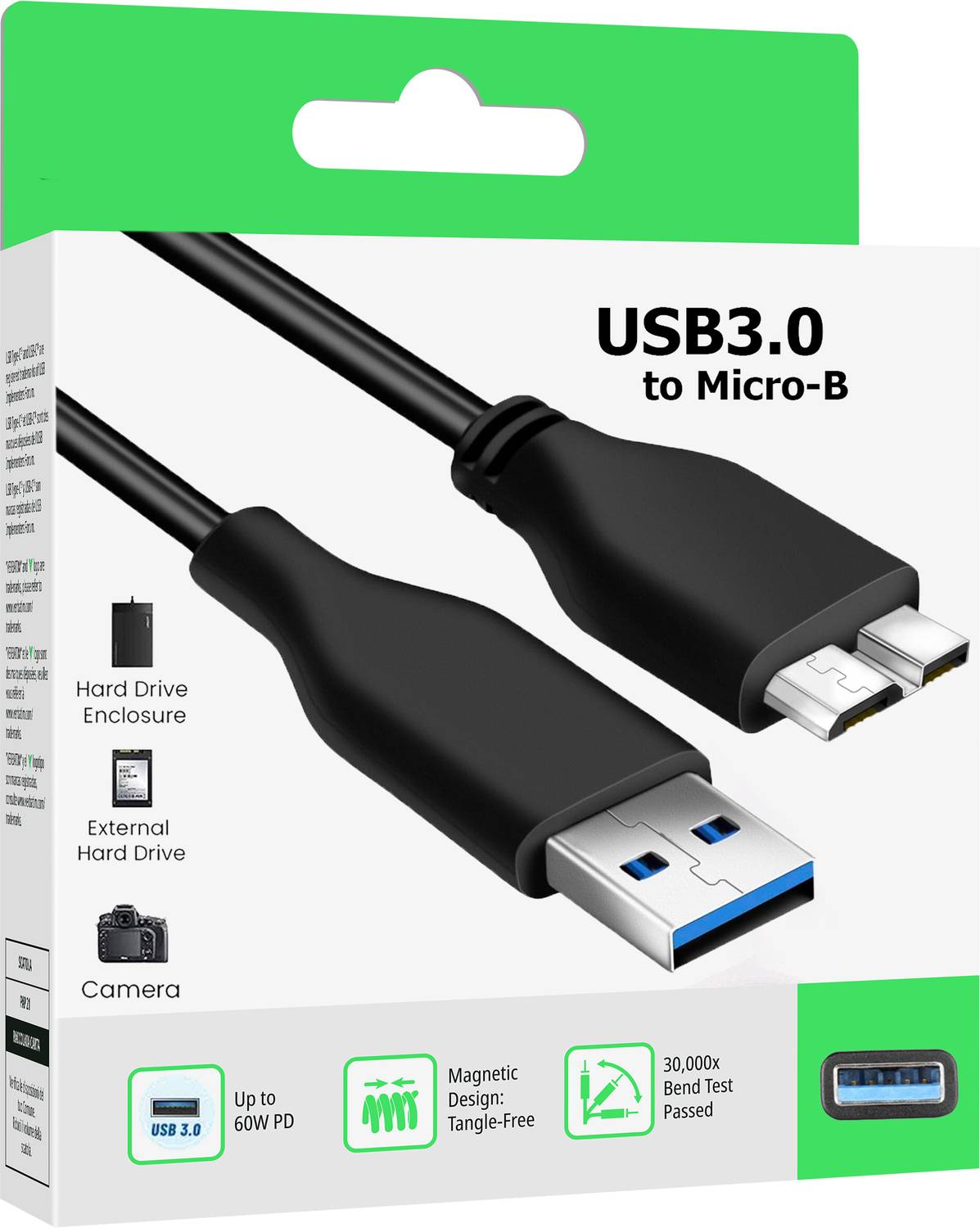 HexaGear Power Sharing Cable 3 A 1 m Copper Braiding Quick Sync USB 3.0 Cable Cord for Hard Drive – Durable & Fast