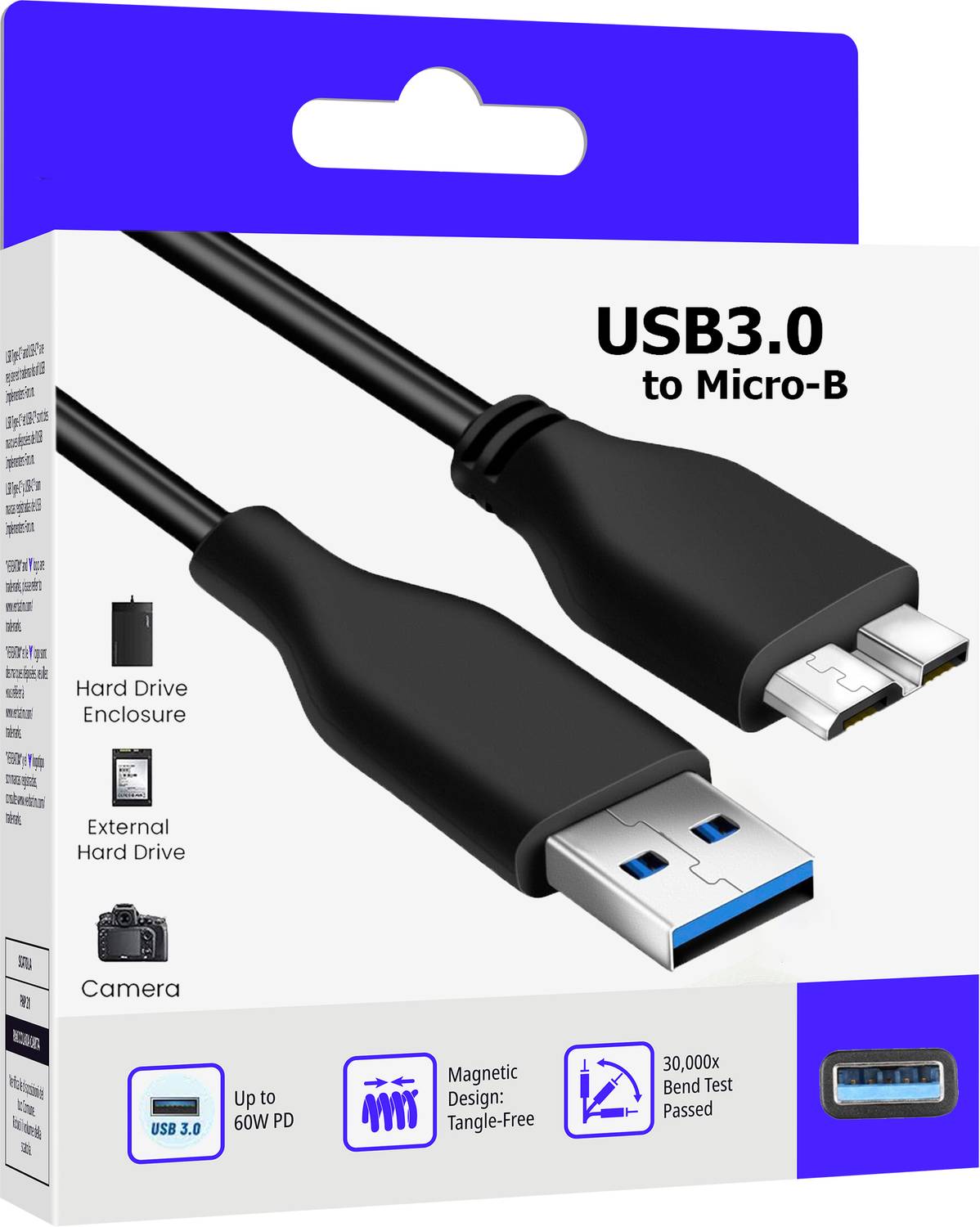 HexaGear Power Sharing Cable 3 A 1 m Copper Braiding Quick Transfer USB 3.0 Hard Disk Drive Cable – Durable Build