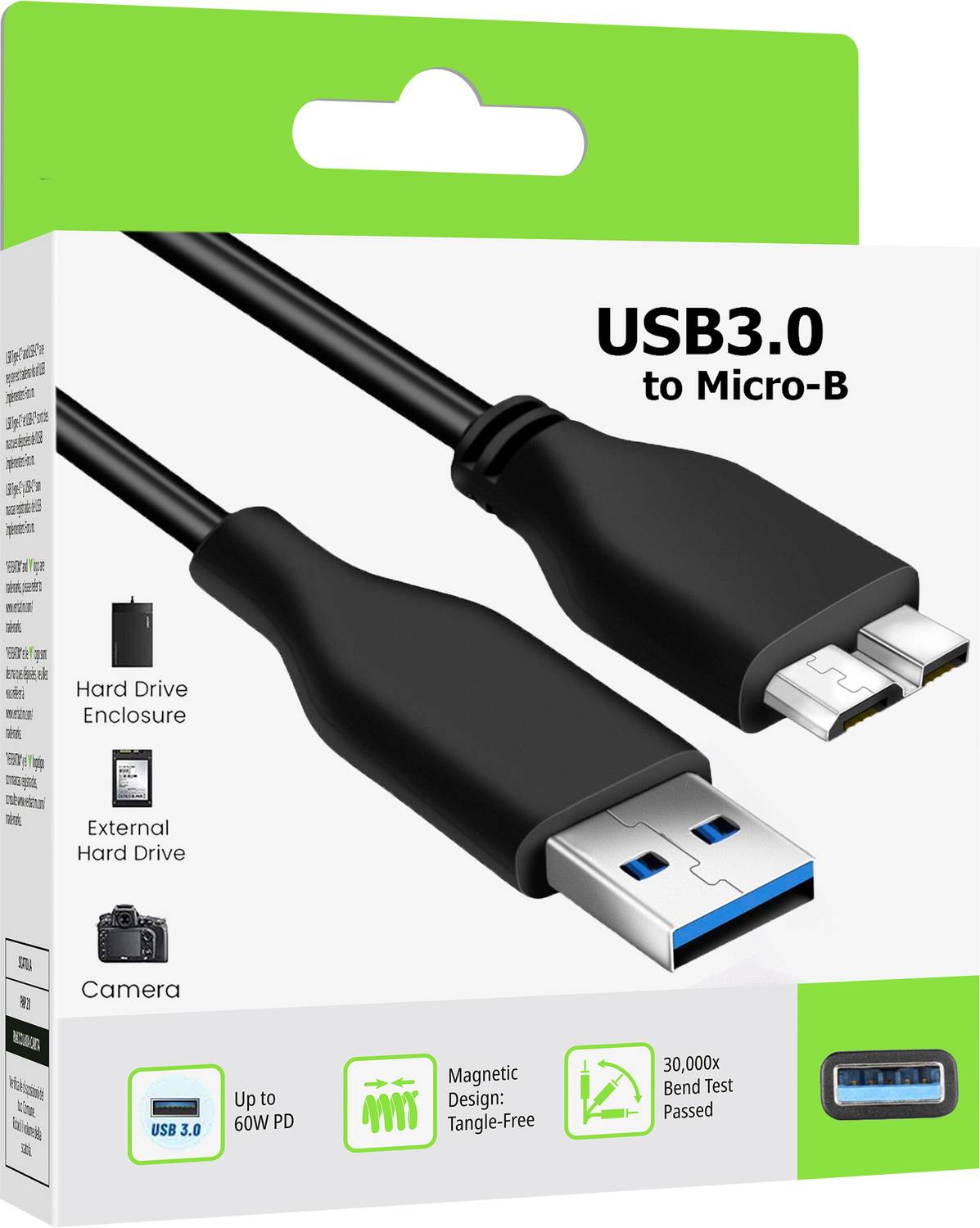 HexaGear Power Sharing Cable 3 A 1 m Copper Braiding Speedy USB 3.0 Cable Cord for External Hard Disk Drive