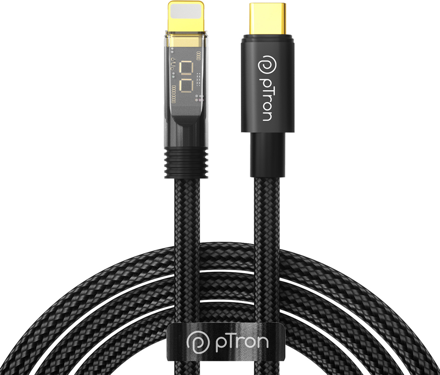 Image of PTron Lightning Cable 3 A 1 m Unbreakable Nylon Braided Pace