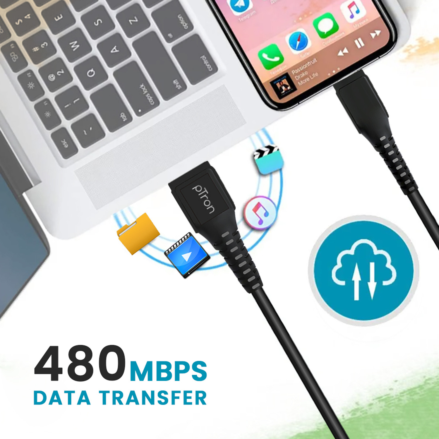 Image of PTron Micro USB Cable 1 m Solero M241
