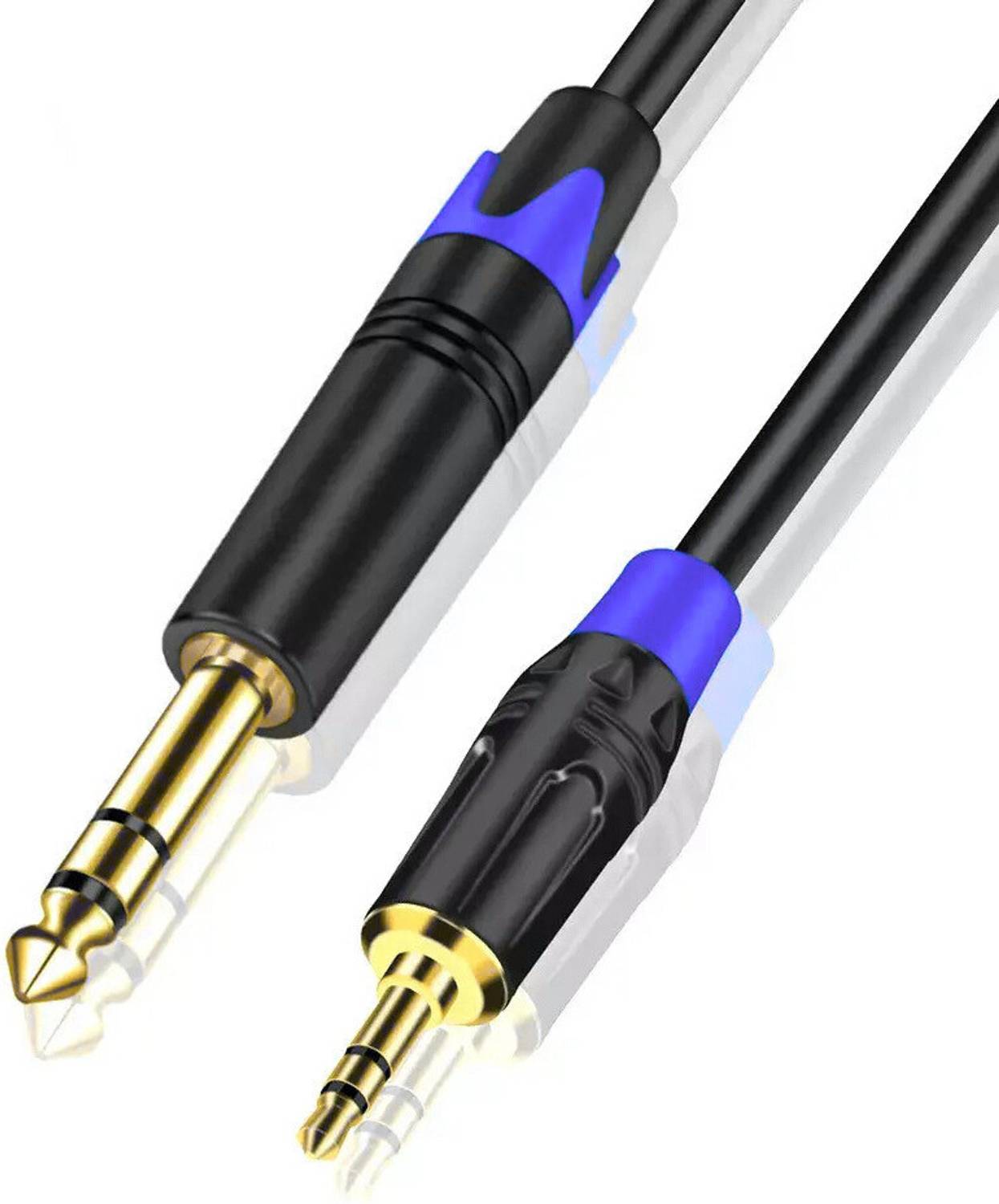 EKAAZ Stereo Audio Cable 15 m Golden Pin 3.5 mm to 6.35 mm Stereo Audio Cable, 1/4 to 1/8 TRS Audio Cable