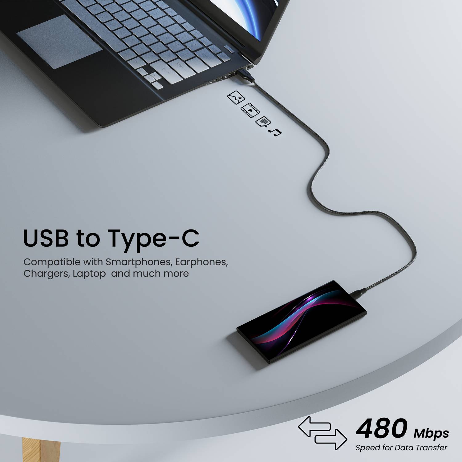 Ambrane USB Type C Cable 3A 1.5m - Image 2
