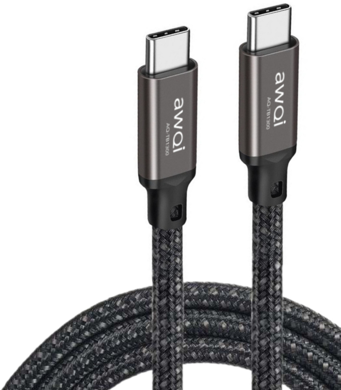 Image of awQi Thunderbolt Cable 5 A 1 m Type-C to Type-C USB4.0 Nylon Braided, 20Gbps Speed 4K60Hz Video Streaming 100W PD AQ TB1300