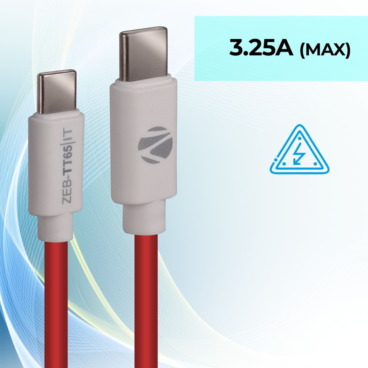 Image of ZEBRONICS Type C 3.25 A 1 m PVC Zeb-TT65