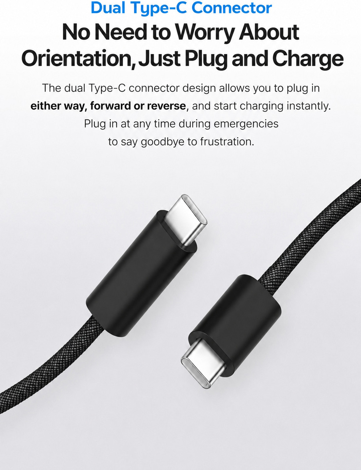Image of SUPERFLASH Type C 9.2 A 1 m 100W Dual USB-C TO C Woven Design
