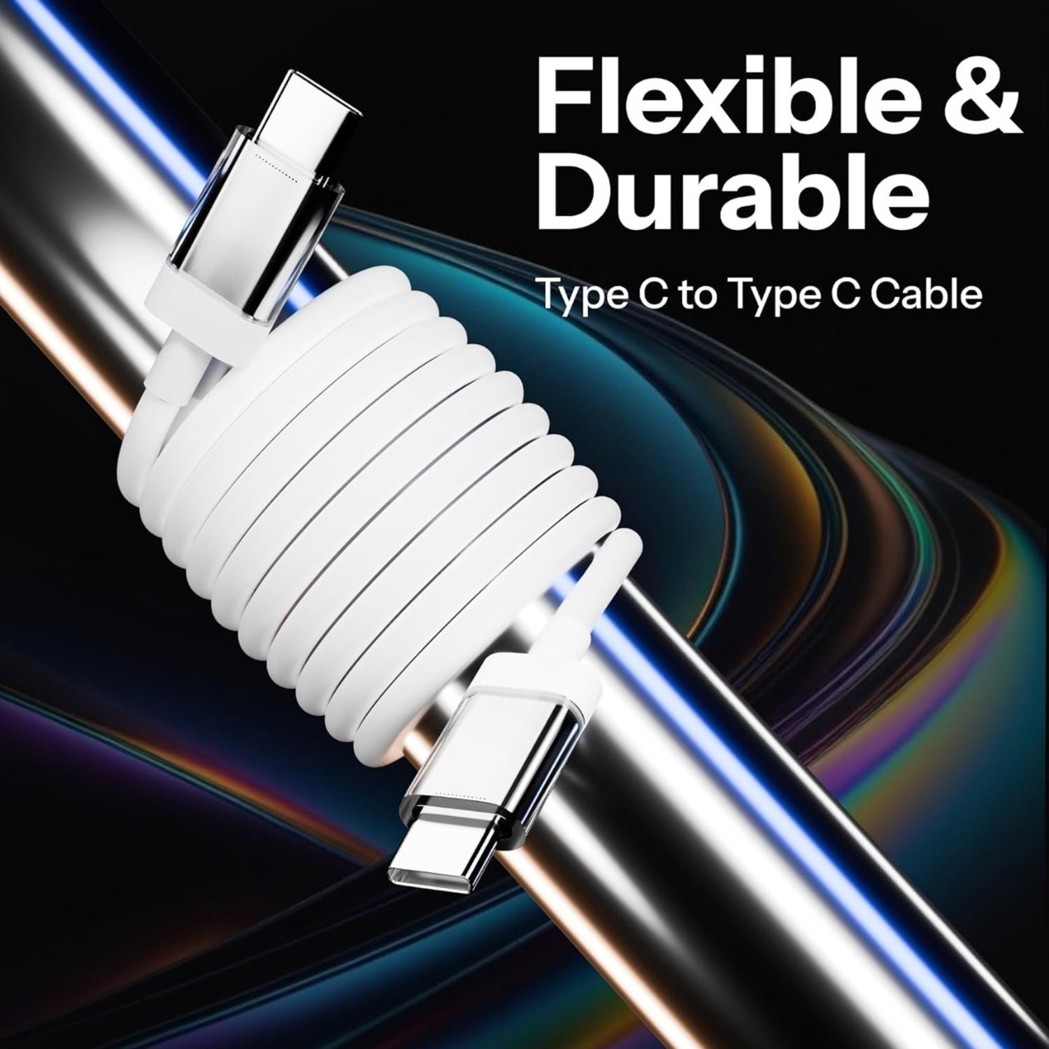 Image of RAGHAV ENTERPRISES Type C 3.25 A 1 m Type C 1 m TPE 65W Fast Charging Type C to Type C Rapid Charging Data Cable| C to C Cable