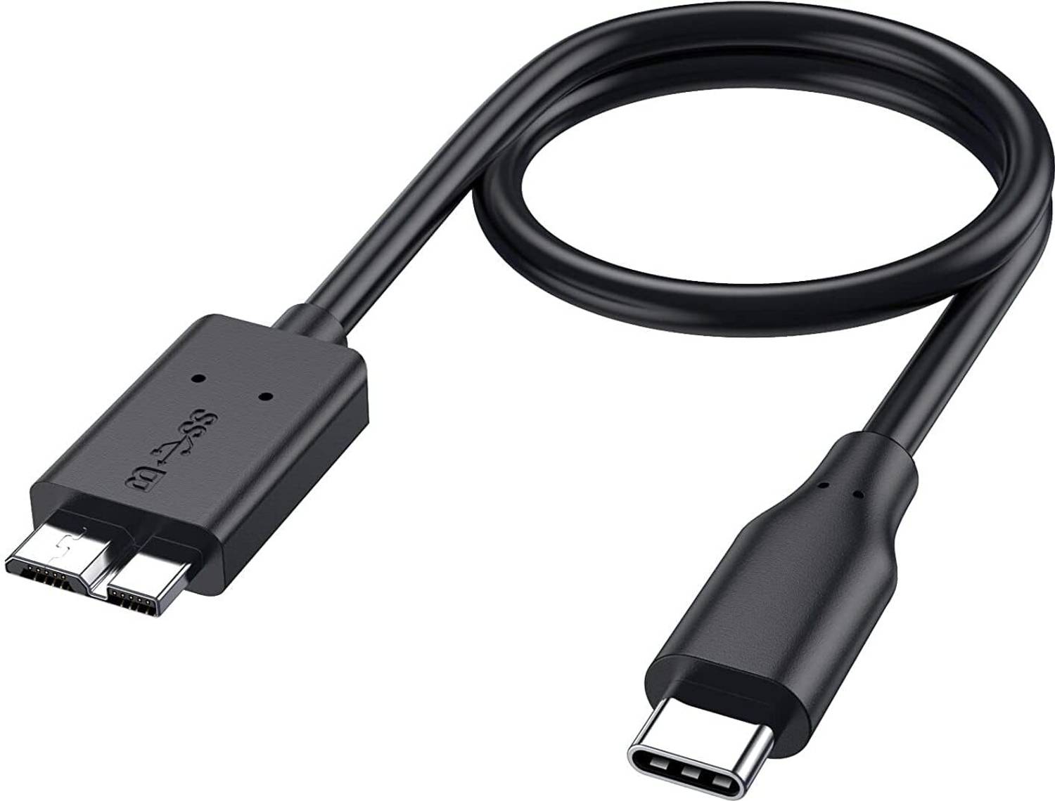 ALRITO USB Type C Cable 0.5 m Short Micro B to USB C Hard Drive Cable 1FT, USB 3.1 Type C to Micro B Cable 5Gbps
