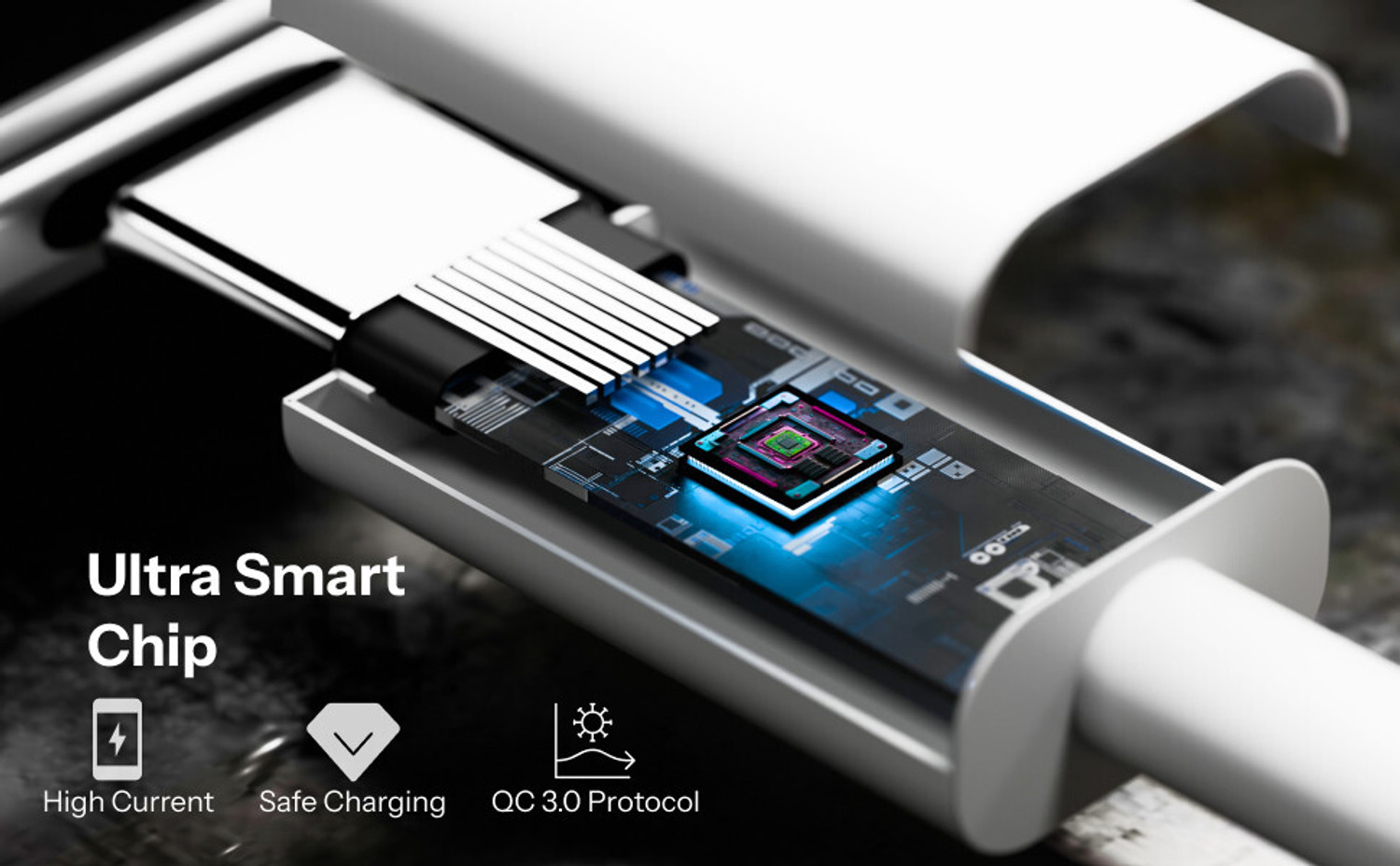 Image of HOMEMO Type C 6 A 1 m Nylon Braided Fast Charging Type-C to Type-C Power Cord