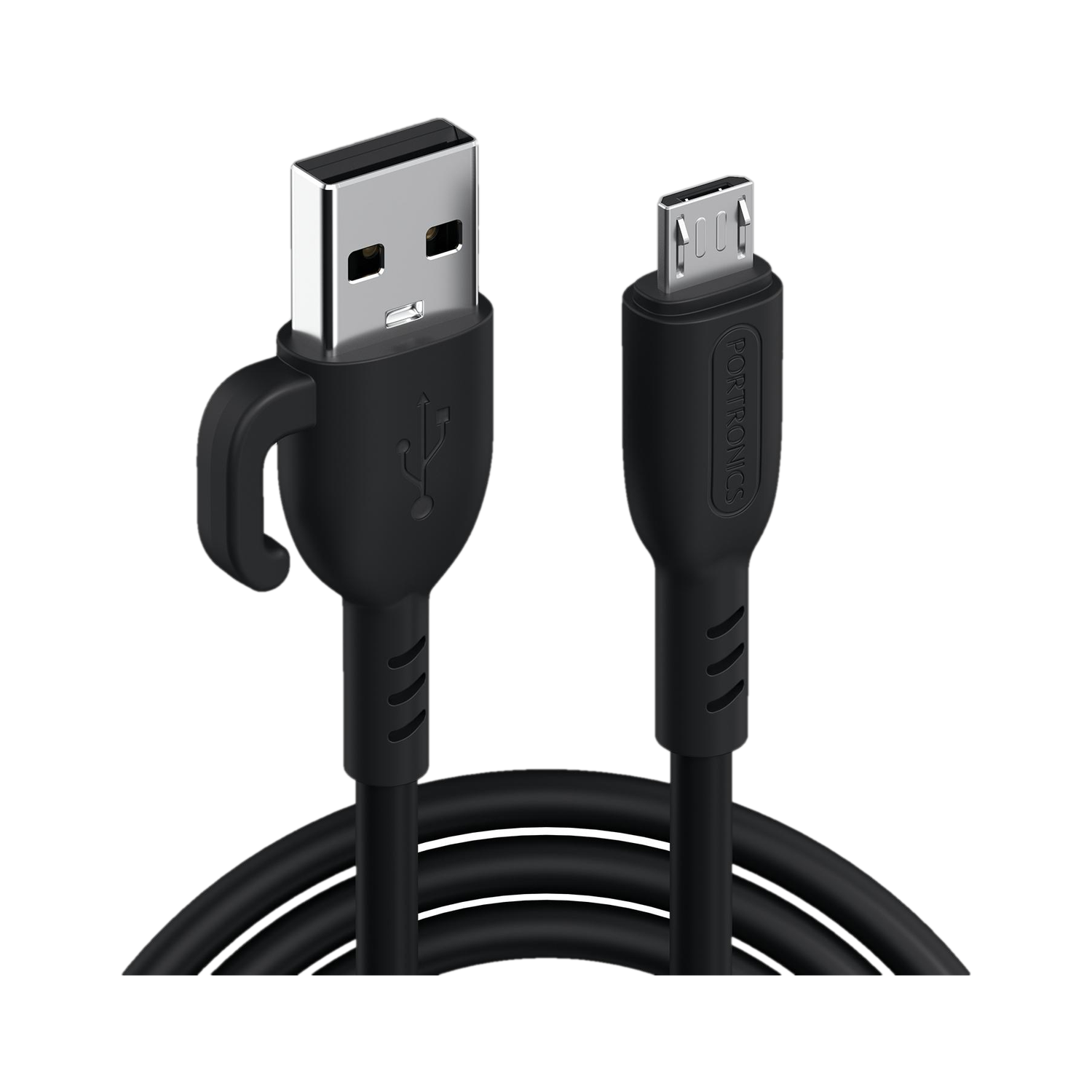 Portronics Micro USB Cable 3 A 1 m Konnect Core 3 USB-A to Micro Cable,Inbuilt Cable Management Hook,3A
