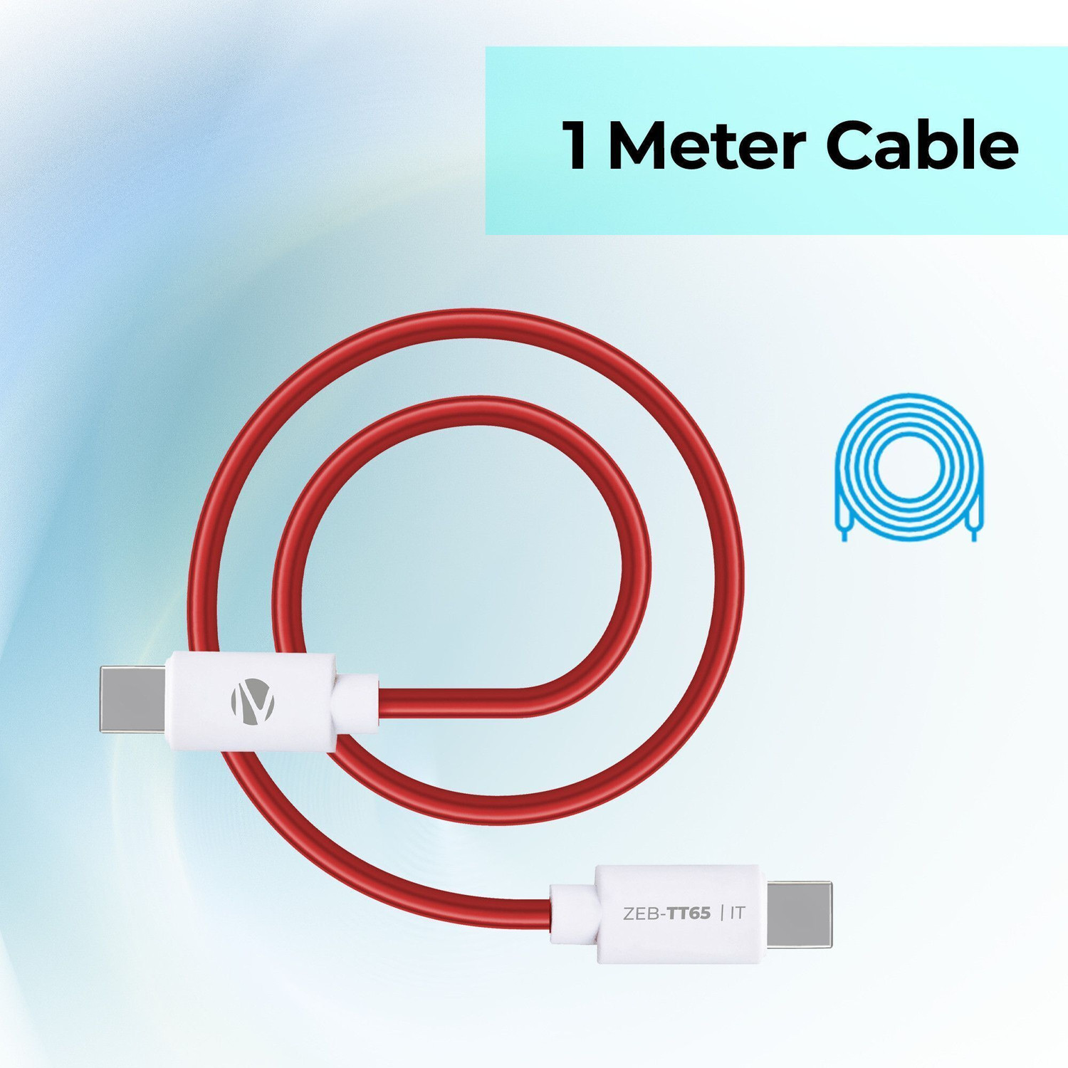 Image of ZEBRONICS Type C 3.25 A 1 m PVC Zeb-TT65
