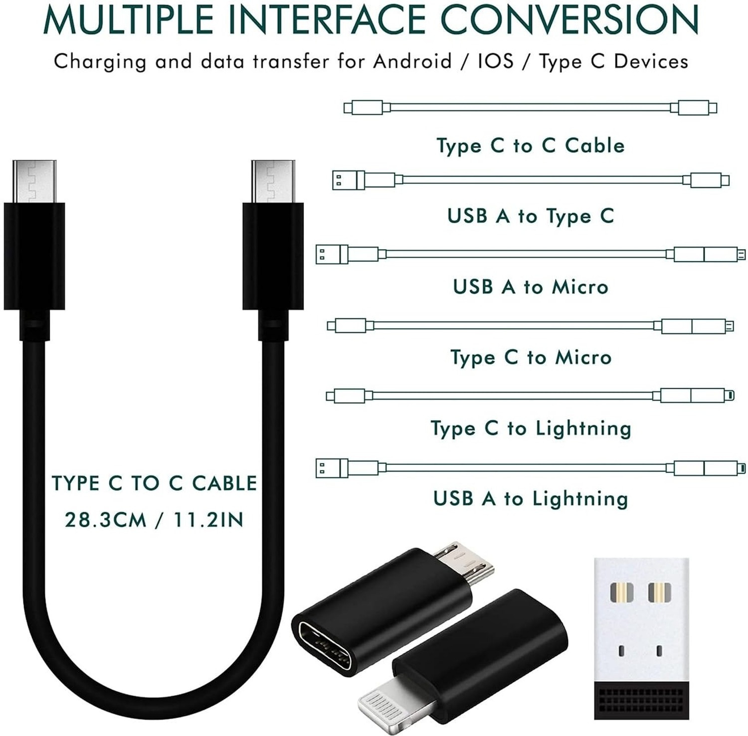 Image of CollectionsZone Type C 0.5 m 7 in 1 data cable set