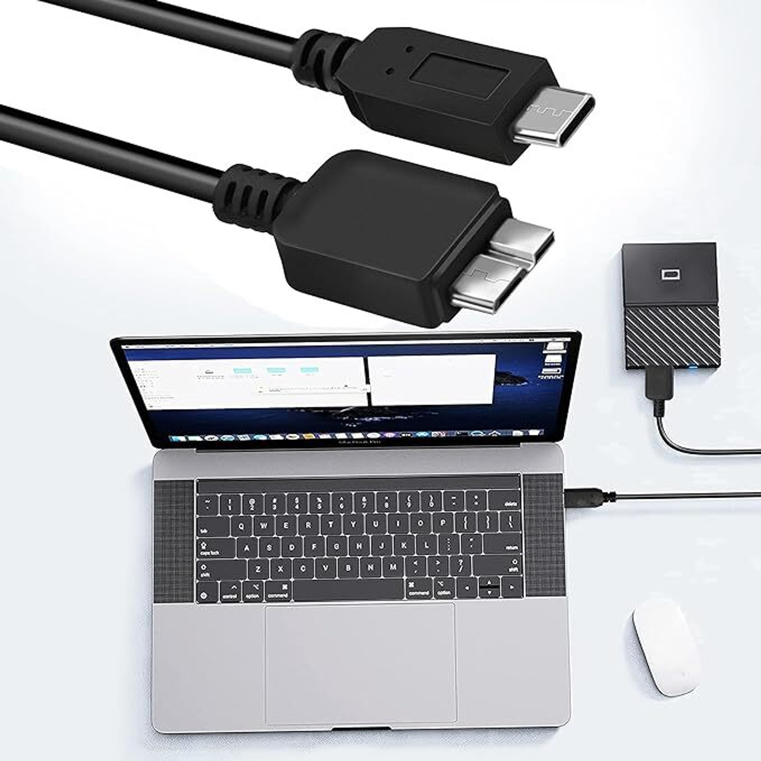 Image of ALRITO Type C 0.3 m USB C to Micro B 3.0 Cable (5 Gbps), USB 3.1 External Hard Drive Cable
