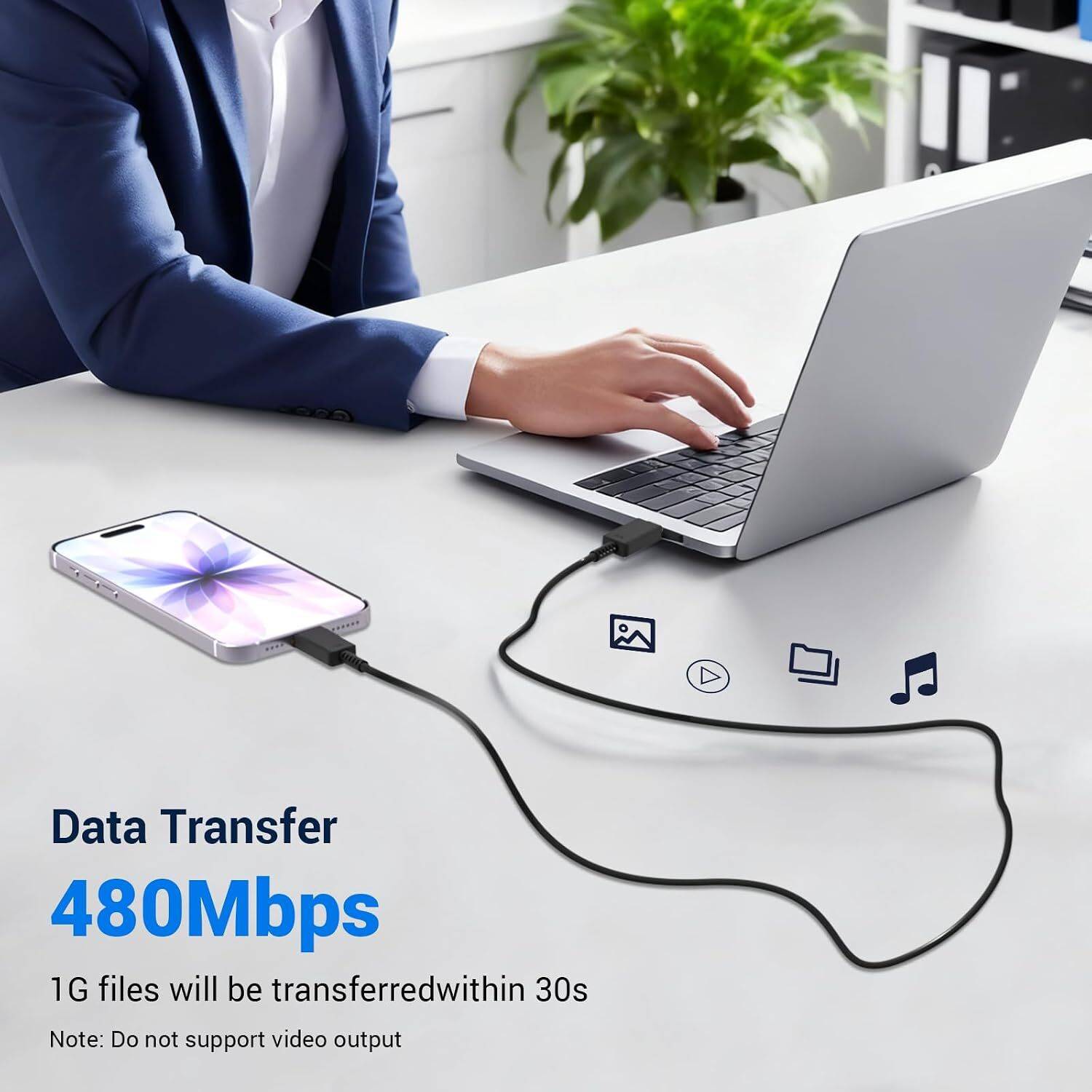 Hybite 1m 45W Type C to C Cable - Image 3