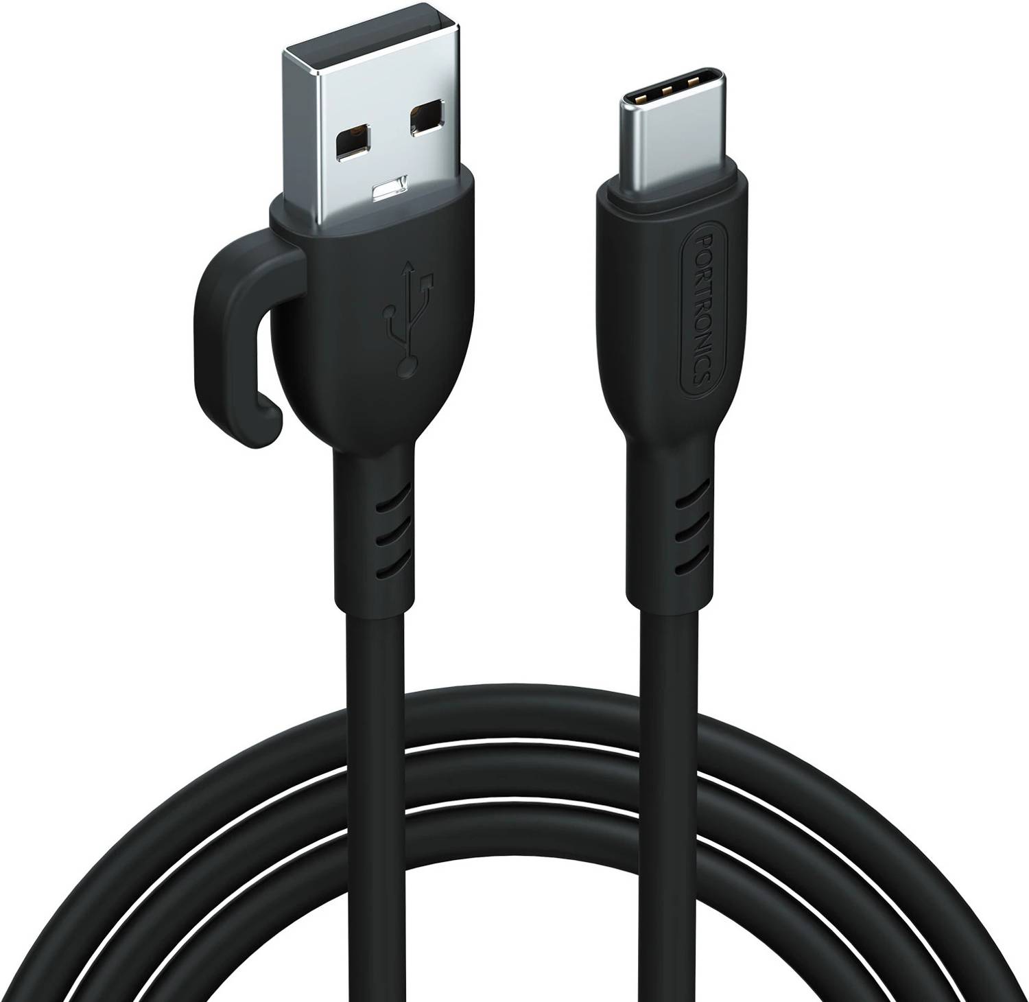 Portronics Type C 3 A 1 m Konnect Core 3 USB-A to Type C,Inbuilt Cable Management Hook,3A