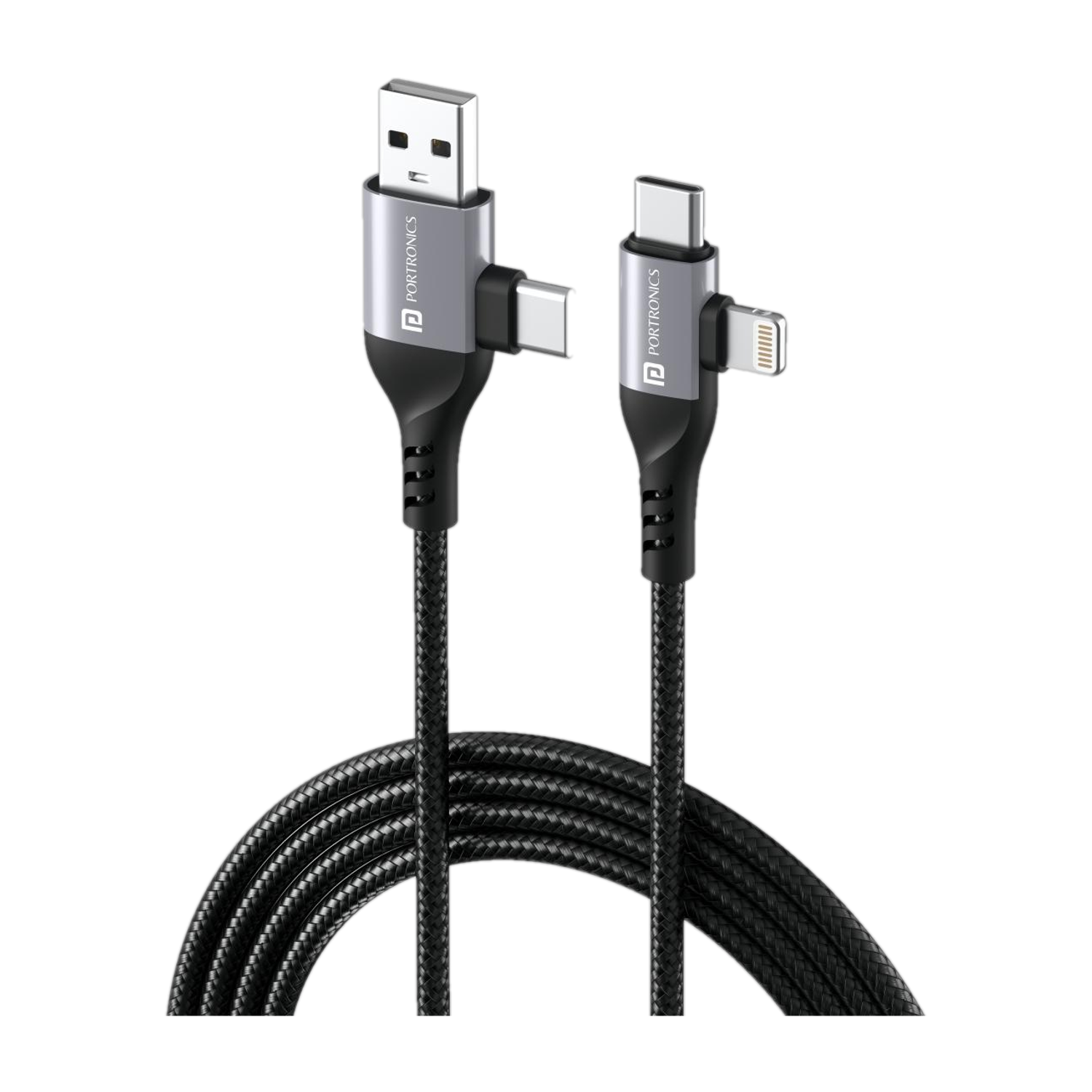 Portronics 4-in-1 Cable 3A 1m