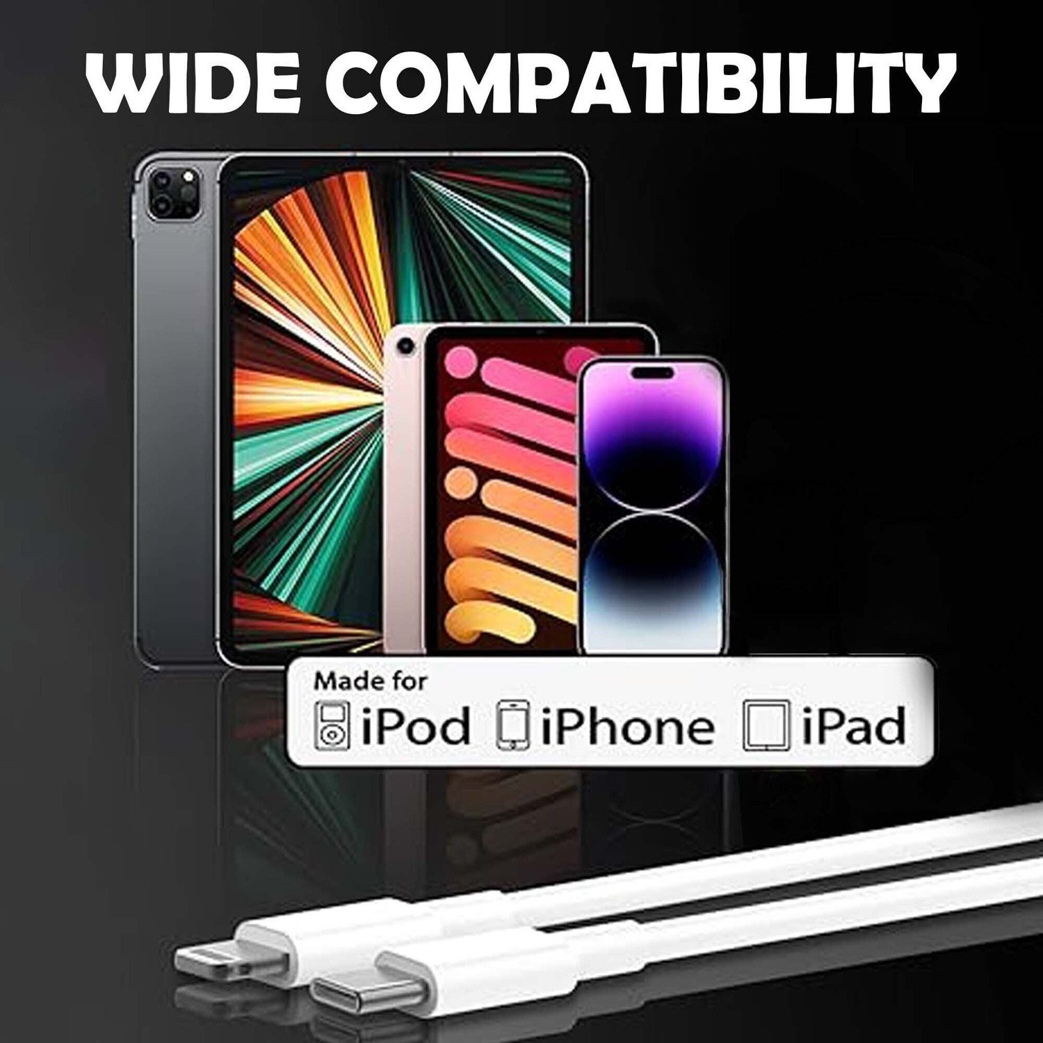 Image of Kratos Type C 2.1 A 1 m NA Type C to Lightning USB Cable for Fast Charging and High Speed Data Transfer