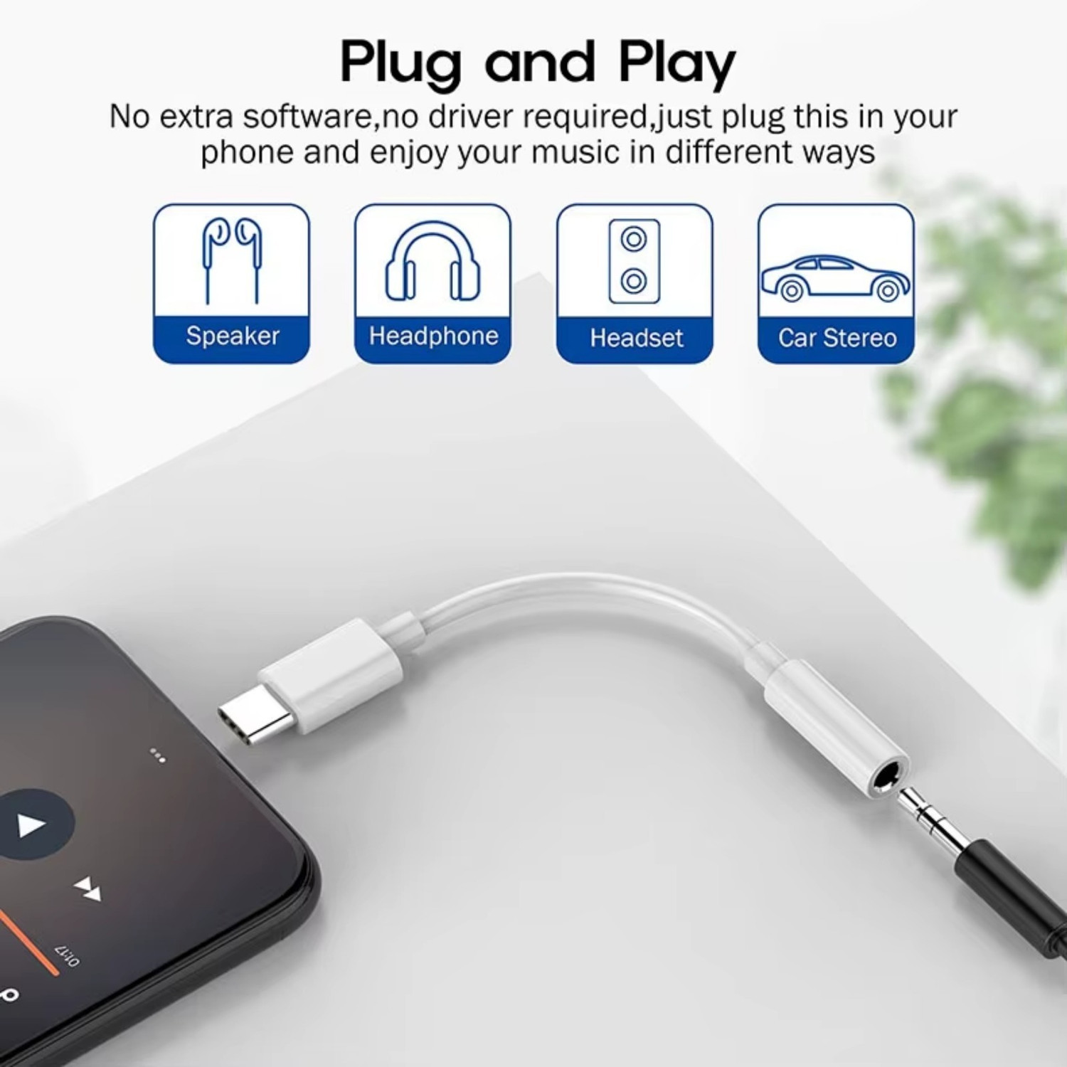 Image of KALIAT Type C 3.5 m Jack Audio Connector Compatible