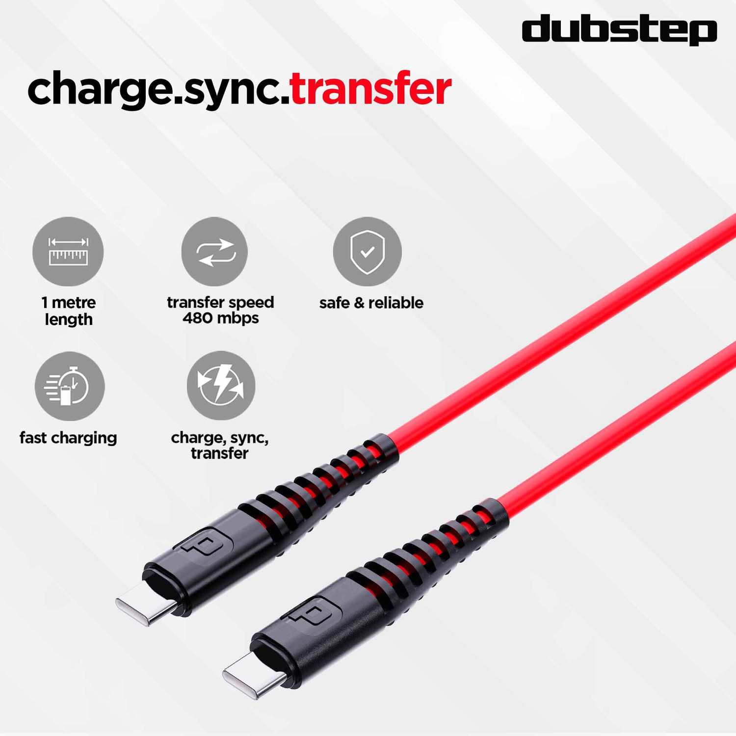 Image of Dubstep Type C 3.25 A 1 m Blaze Ultra 65W Type-C to Type-C Fast Charge Cable