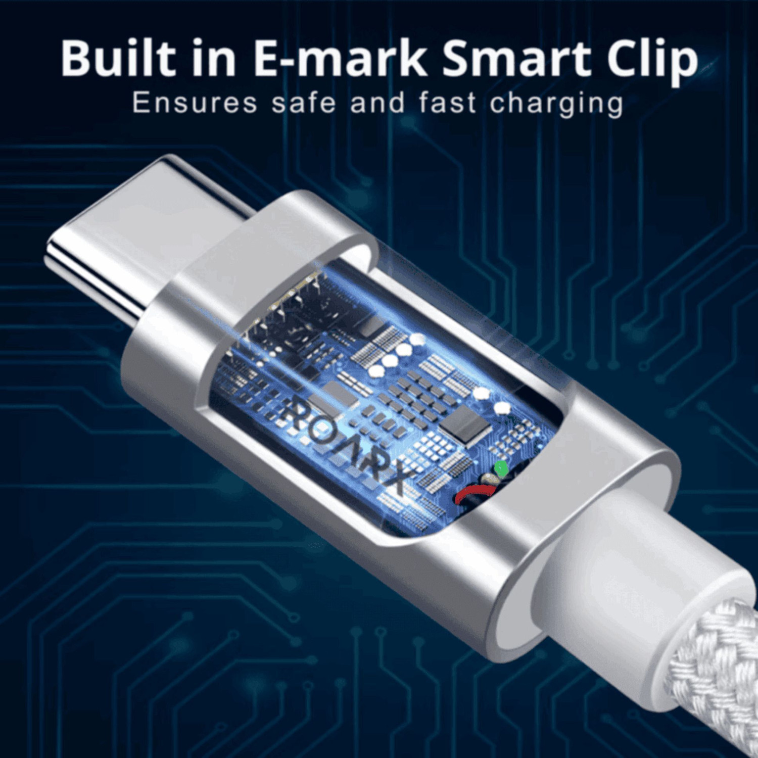 Image of Good One Type C 10 A 1 m Nylon Braided 60 Watt Nylon Braided USB Type C to C Fast Charging cable type C compatible with Samsung Phones-1