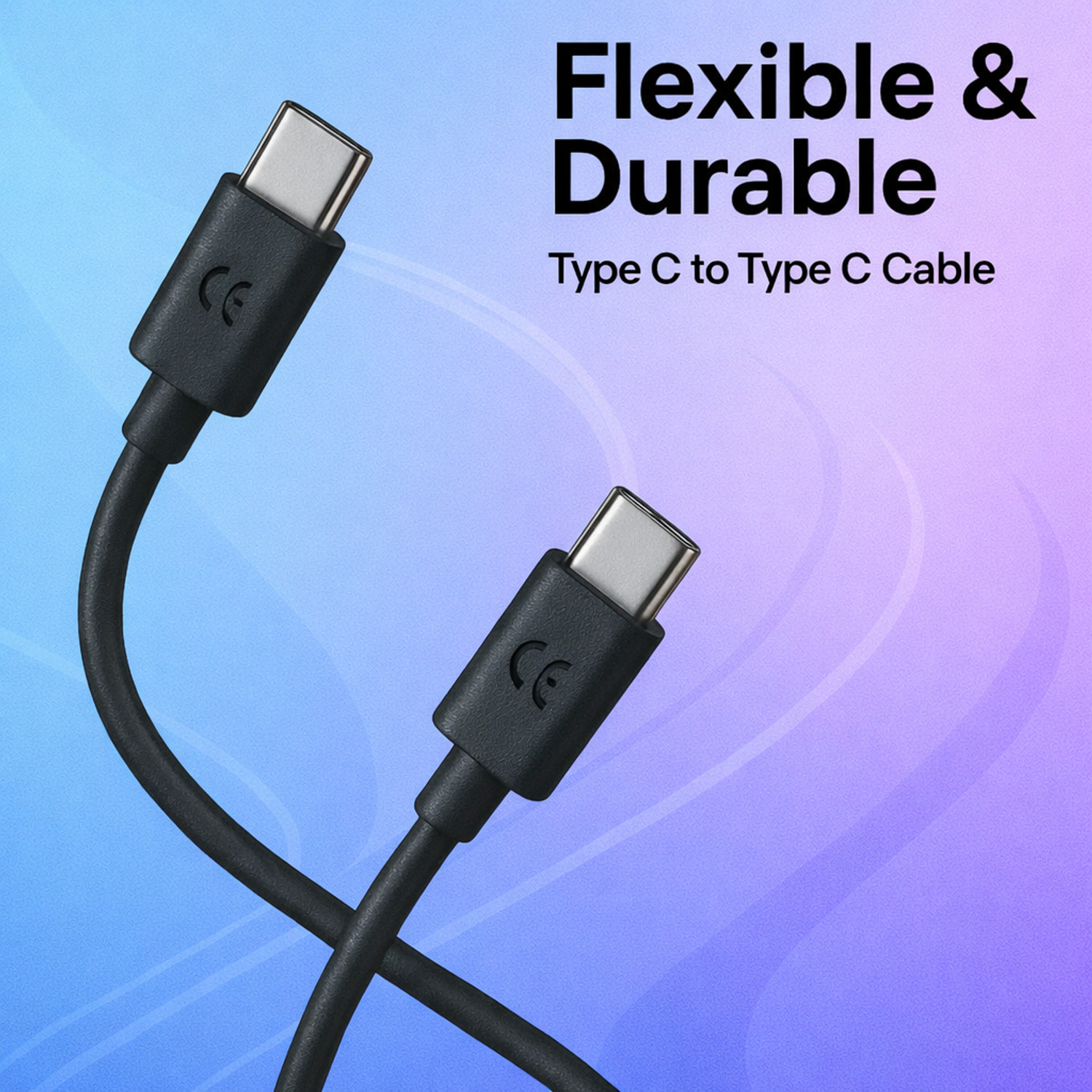 Image of Tart Type C 3 A 1 m Original 25W Original Type C to C 3.3 FT Fast Charging USB C Cable High Performance