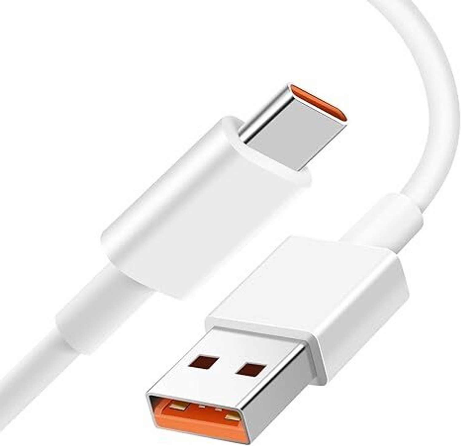 Image of GHEREL USB Type C Cable 6 A 1 m Copper 67W Fast With USB A TO C Quick Soniccharge Cable (Compatible with Redmi Note 13 Pro /12 Pro /11 Pro 5G /11S /10 Pro Max, Poco X5, White, One Cable, USB Type A To USB Type C)