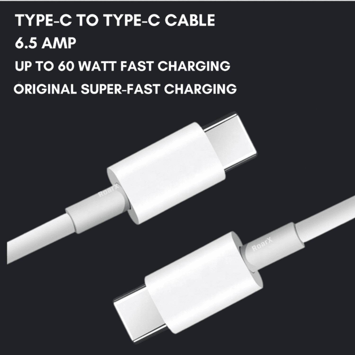 Image of Rohi Type C 6 A 1 m TPE C to C cable fast Charging for Samsung A15 5G Original type c to c cable (Compatible with Samsung Galaxy A15 5G Samsung data cable, White, One Cable, USB Type C To USB Type C)